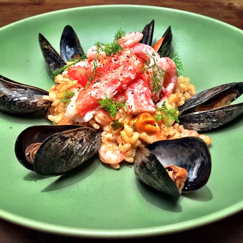 Image of Seafood risotto with king crab, shrimp and mussels