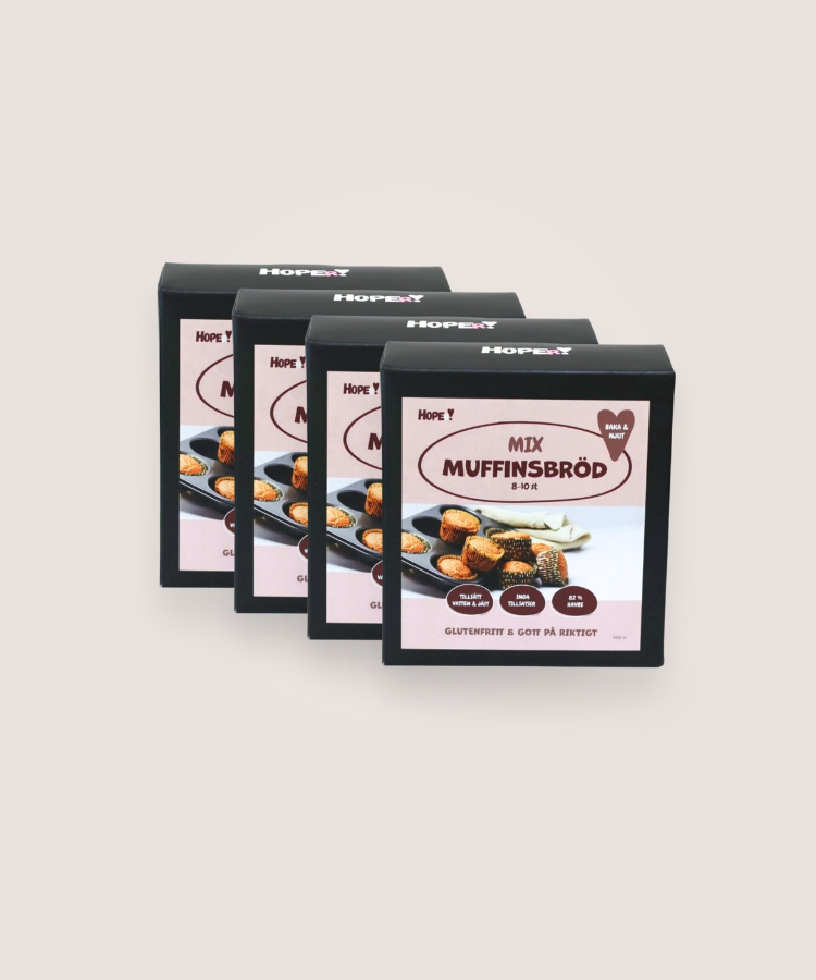 Hoper - glutenfri muffinsmix 4-pack